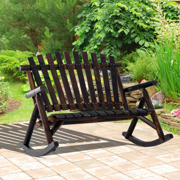 Wooden rocking best sale garden bench